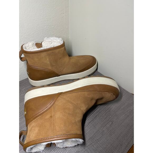 Koolaburra Ugg Chestnut Suede Leather Tynlee Zip Low Bootie Womens 11 Mens 9.5 - Picture 15 of 16